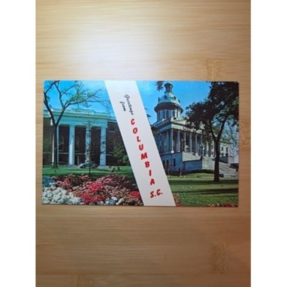 Greetings from Columbia SC Postcard Caroliniana Library State House 71646-B